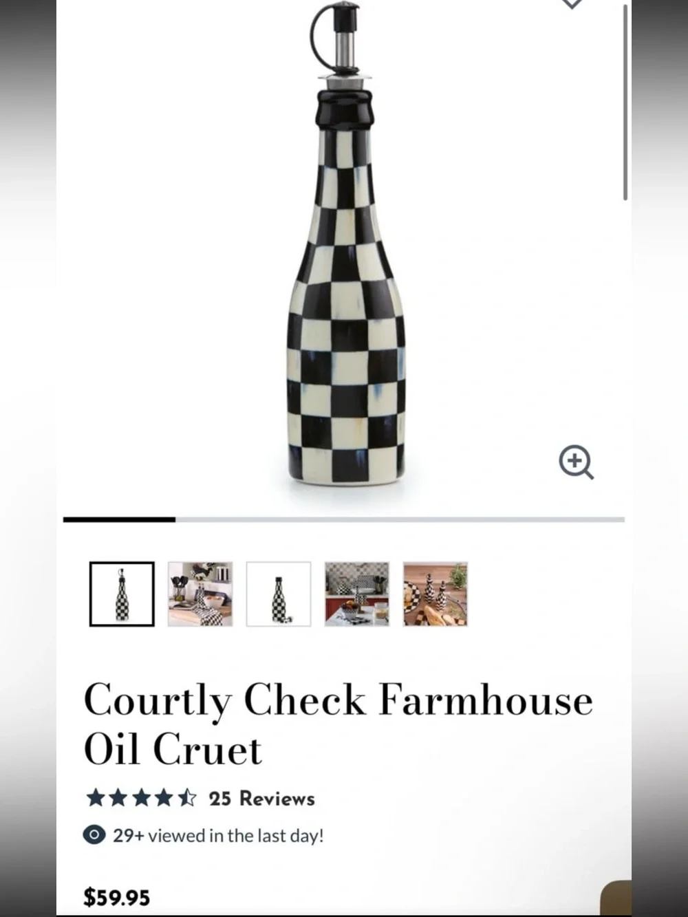 Mackenzie-Childs Courtly Check Farmhouse Oil Cruet